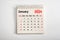 January 2024. One page of annual business monthly calendar on white background. reminder, business planning, appointment meeting