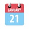 january 21st. Day 20 of month,Simple calendar icon on white background. Planning. Time management. Set of calendar icons for web