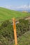 January 22, 2017, Sunnyvale, California, USA - Warning Gas Pipeline marker near the bay trail, south San Francisco bay