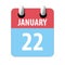 january 22nd. Day 22 of month,Simple calendar icon on white background. Planning. Time management. Set of calendar icons for web