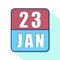 january 23rd. Day 23 of month,Simple calendar icon on white background. Planning. Time management. Set of calendar icons for web