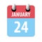 january 24th. Day 24 of month,Simple calendar icon on white background. Planning. Time management. Set of calendar icons for web