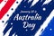 January 26 is celebrated as Austrlia Day in Australia, colorful brush strokes with typography on it