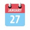 january 27th. Day 27 of month,Simple calendar icon on white background. Planning. Time management. Set of calendar icons for web