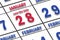 january 28th. Day 28 of month, Date marked Save the Date  on a calendar. winter month, day of the year concept
