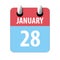 january 28th. Day 28 of month,Simple calendar icon on white background. Planning. Time management. Set of calendar icons for web