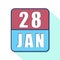 january 28th. Day 28 of month,Simple calendar icon on white background. Planning. Time management. Set of calendar icons for web