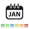 January Calendar Icon - Colorful Vector symbol