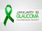 January is Glaucoma Awareness Month. Vector isolated illustration. Poster design.