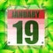 January icon. For planning important day. Nineteenth of january icon. Illustration.