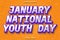 January national youth day editable text effect cartoon style