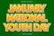 January national youth day editable text effect cartoon style