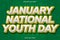 January national youth day editable text effect cartoon style