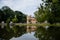 Januv hrad, South Moravia, Czech Republic, 04 July 2021: John`s Castle or Janohrad ancient artificial ruins above river,