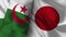 Japan and Algeria Realistic Flag â€“ Fabric Texture Illustration