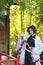 Japan anime cosplay portrait of girl with comic costume with japanese theme