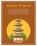 Japan asian travel concept with Japan landmarks, temple pagoda vector illustration.