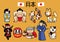 Japan character culture in set