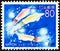 JAPAN - CIRCA 1999: A stamp printed in Japan shows Firefly Squids Watasenia scintillans, circa 1999.