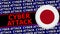 Japan Circular Flag with Cyber Attack Titles â€“ Illustration