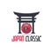 japan classic carriage torii gate circle logo template design for brand or company and other