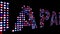 Japan colorful led text over black