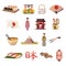 Japan Culture Food Orthogonal Icons