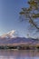 Japan Destinations. Picturesque Fuji Mountain At Kawaguchiko Lake in Japan