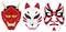 Japan devil fox and kabuki mask set