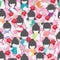 Japan doll rabbit not lonely seamless pattern