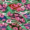 Japan fan flower style vertical seamless pattern