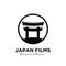 Japan films torii heritage gate Studio Movie Video Cinema Cinematography Film Production logo design vector icon illustration