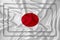 Japan flag on background texture. Three flags are superimposed on each other. The concept of design solutions. 3D-rendering