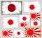 Japan flag collection vector