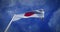 Japan flag flying in the wind on flagpole - 3d video animation