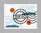 Japan flag and mount fuji on postage stamps