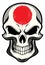 Japan flag painted on skull