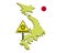 Japan flag with virus detected barrier. Corona Virus outbreak