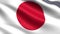 Japan flag, with waving fabric texture