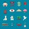 Japan Flat Icons Design Travel Concept.Vector