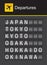 Japan flip alphabet airport departures, Japan, Tokyo, Kyoto, Osaka, Hokkaido, Okinawa