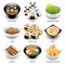 Japan food icons vector set