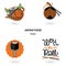 Japan food logo set. Noodles and sushi. Illustration for your fastfood business.