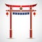 Japan gate culture. vector illustration isolated on white background.