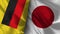 Japan and Germany Realistic Flag â€“ Fabric Texture Illustration