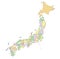 Japan - Highly detailed editable political map.