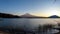 Japan - An idyllic view on Mt Fuji from Kawaguchiko Lake during the sunset
