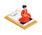 Japan Isometric Geisha Composition