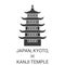 Japan, Kyoto, Hkanji Temple travel landmark vector illustration