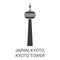 Japan, Kyoto, Kyoto Tower travel landmark vector illustration